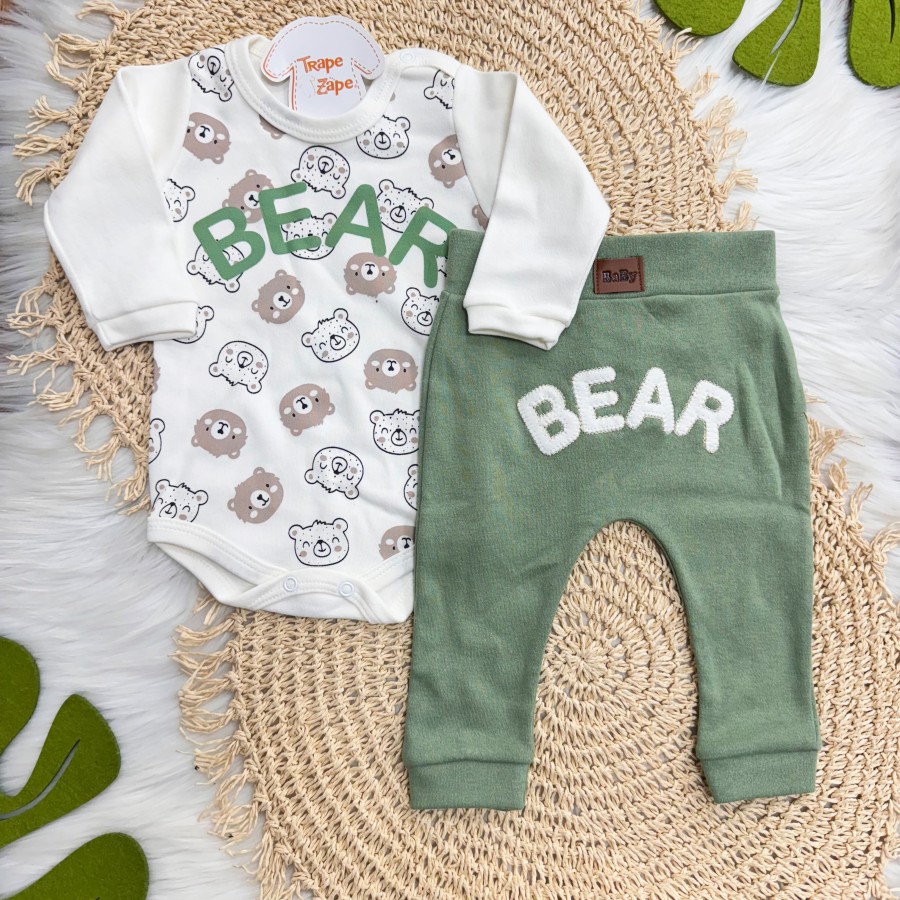 Conj. Body off ursinhos Bear e calça verde